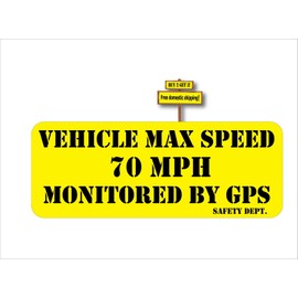 decalsdecalsdecals Vehicle Max Speed 70 MPH Monitored By GPS Safety Decal Sticker 3.25" x 8.5" p807