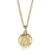 Trendsmax Initial Necklace Women Gold Plated Round Letter O Pendant