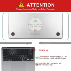 iCasso Compatible with MacBook Air 13 inch Case 2021, 2020-2018 Release M1 A2337 A2179 A1932 with Touch ID + Keyboard Cover + Screen Protector, Matte Hard Shell Case, Tech Waves White Line