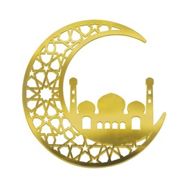 Ramadan Kareem Stickers Eid Mubarak Window Stickers for Wall Decoration Gold Moon Star Decals for Islamic Eid Al-Adha, Ramadan Kareem Crescent Decor Sign for Bedroom Front Room Decoration Supplies