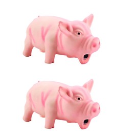 lvifloae 2 Pcs Pig Dog Toy Pink Latex Dog Toy Pet Chew Stress Pig Squeeze Anxiety Relief for Puppy Squeeze Gift (2pcs pink)