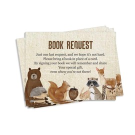 Inkdotpot 30 Jungle Animals Gender Neutral Baby Shower Book Request Cards Bring A Book Instead Of A Card Baby Shower Invitations Inserts Games