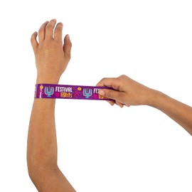 Fun Express Hanukkah Slap Bracelets - Jewelry - 12 Pieces