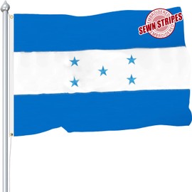 Nuibers Honduras Honduran Flag 3x5 FT for Outside, Heavy Duty 210D Nylon Honduran National Flags Outdoor, Embroidered Star Sewn Stripes Long Lasting Honduras Flag Brass Grommets