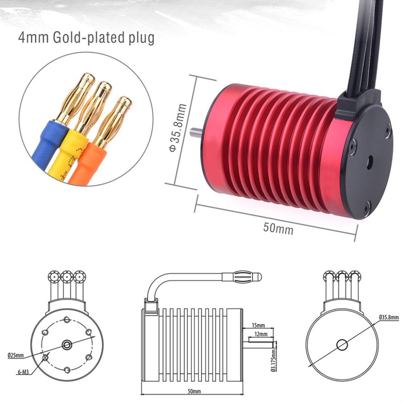 Waterproof F540 3000KV 4 Pole Brushless Motor 60A ESC Set