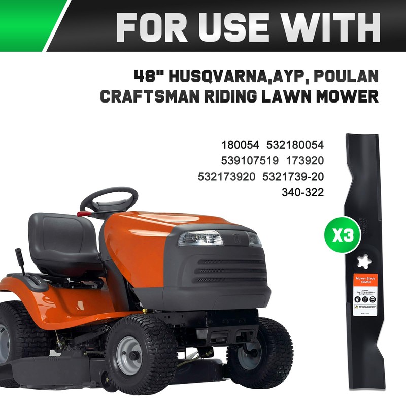 Z248F 532180054 Blades for Husqvarna 48 inch Deck Mower YTH2348