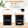 Tioncy 2 Pcs Metal Cat Food Containers with Bamboo Lids