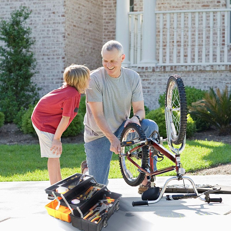 WEWLINE 16.5-Inch Tool Box Organizer 3-Layer Multiplication Plastic Storage Toolbox
