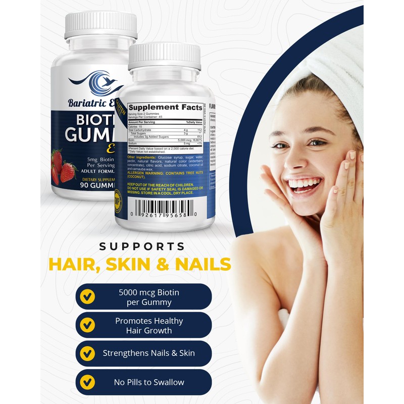 Bariatric Expert Biotin Vitamin – Fast-Melting Dietary Supplement for Adults