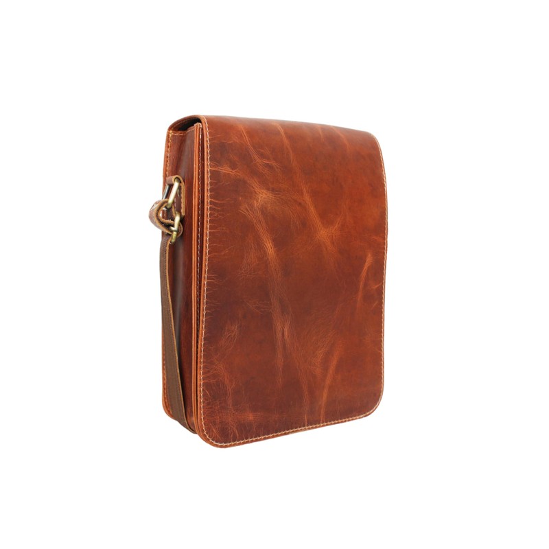 15" leather messenger bag laptop case office briefcase men computer
