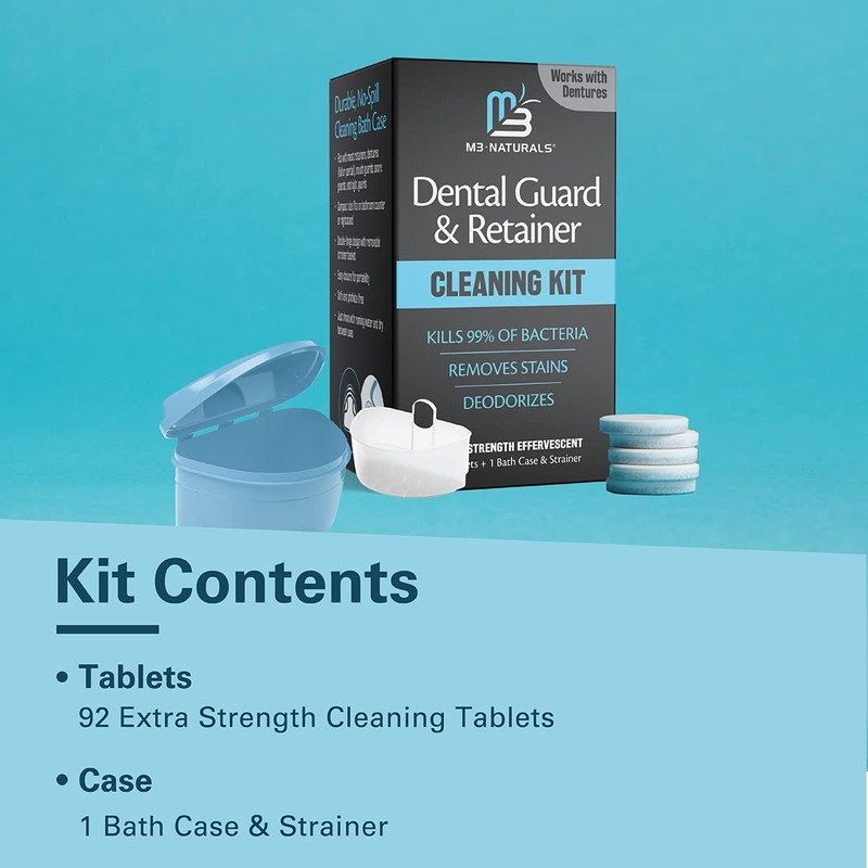 Retainer Cleanser Tablets and Soak Container - Universal No Mess