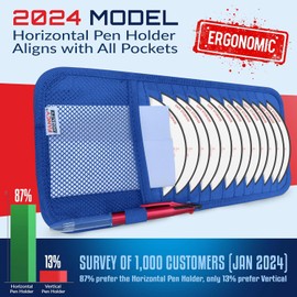 Fancy Mobility CD Case Holder for Car - Sun Visor Organizer for 12 CD’s/Dvd’s, 1 Mesh Pocket & 1 Horizontal Pen Holder - Safe, Ergonomic Design (Blue)