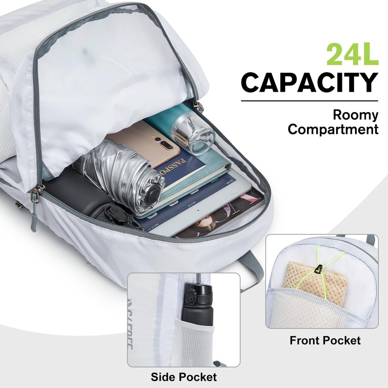 G4Free Foldable Lightweight Backpack 25L Unisex Daypack Small Travel Backpack