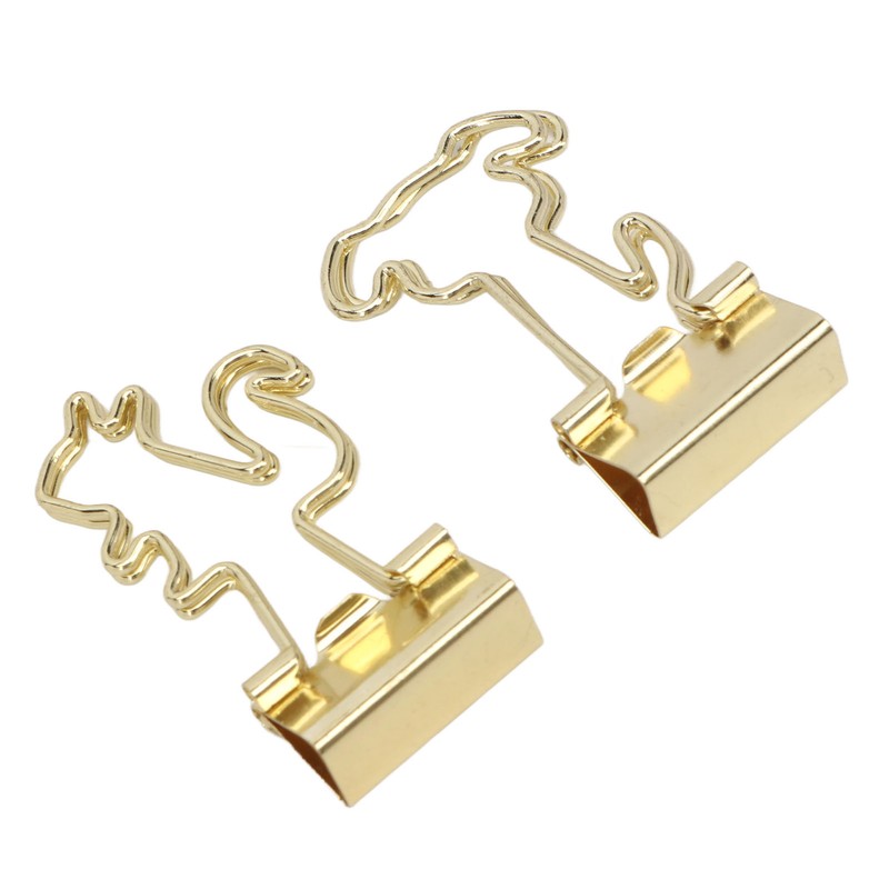 100Pcs Binder Clips Cute Animal Shaped Handle Sturdy Metal Multi