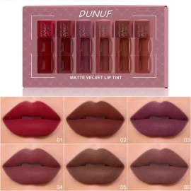 Juego De 6 Pintalabios Mate De Terciopelo, Duradero Y Resist