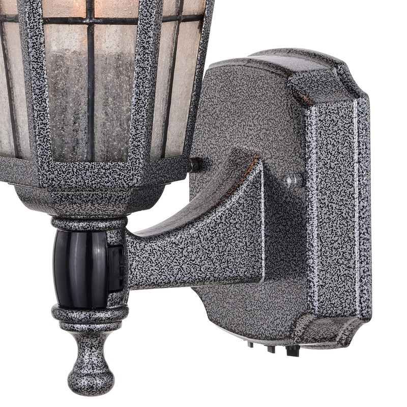 VAXCEL York Textured Pewter Motion Sensor Dusk to Dawn Traditional