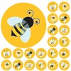 900 Mini Buzzing Bees Dot 10mm Spot Reward Stickers for