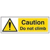 V Safety Caution, Do Not Climb Sign - Landscape -