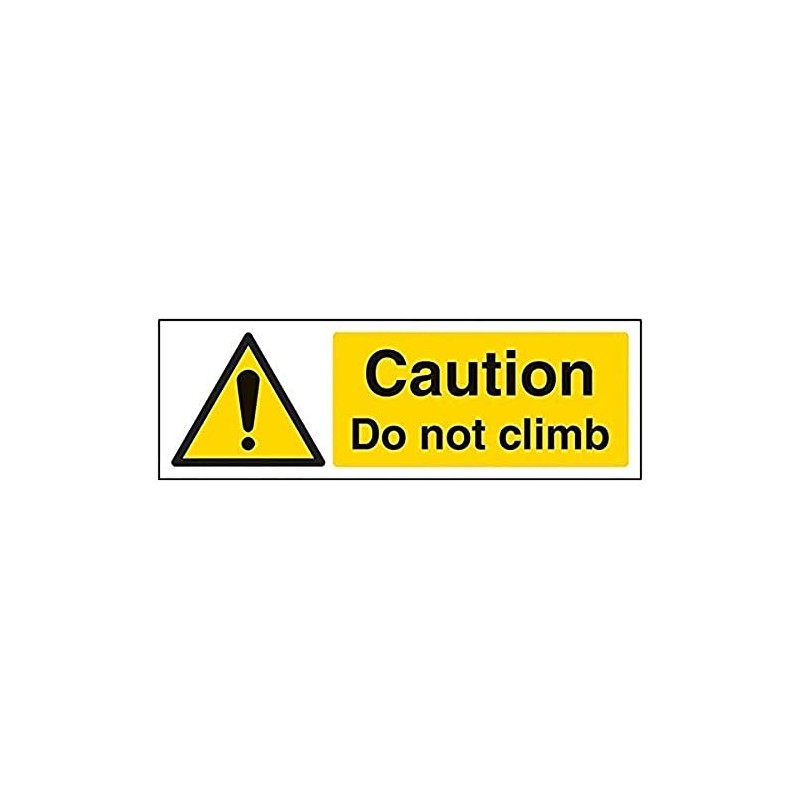 V Safety Caution, Do Not Climb Sign - Landscape -