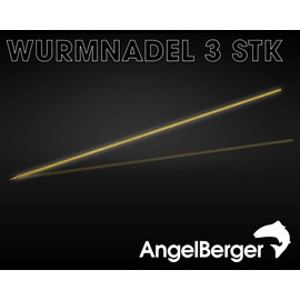 Angel Berger Worm Needle Pack of 3 Brass Bait Needles Worm Needle Wattworm Needle Bait Needle Fishing