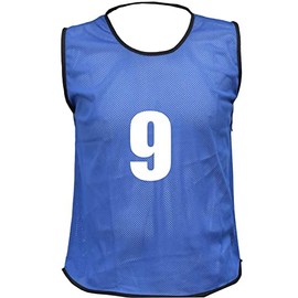 15 MESH BIBS FOOTBALL TRAINING SPORTS BIBS NUMBERED (1-15 OR number of your choice) Front/Back OR Front & Back (Blue (Back Only), Kids (U 5's))