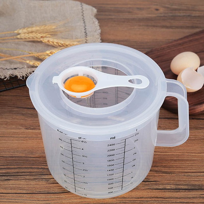 HUANIZI 1 x 2.5L Mixing Bowl with Lid, Transparent Mixing