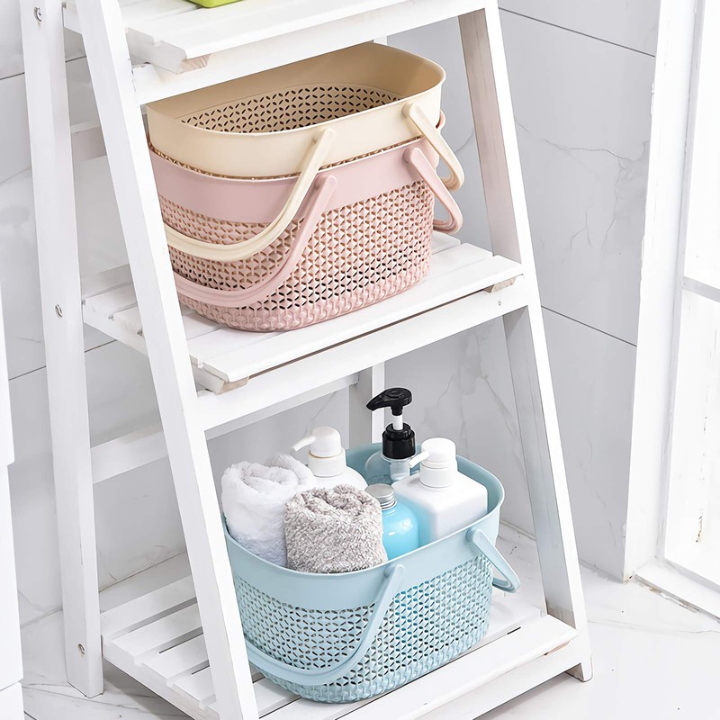 rejomiik Portable Shower Caddy Basket, Plastic Organizer Storage Tote with