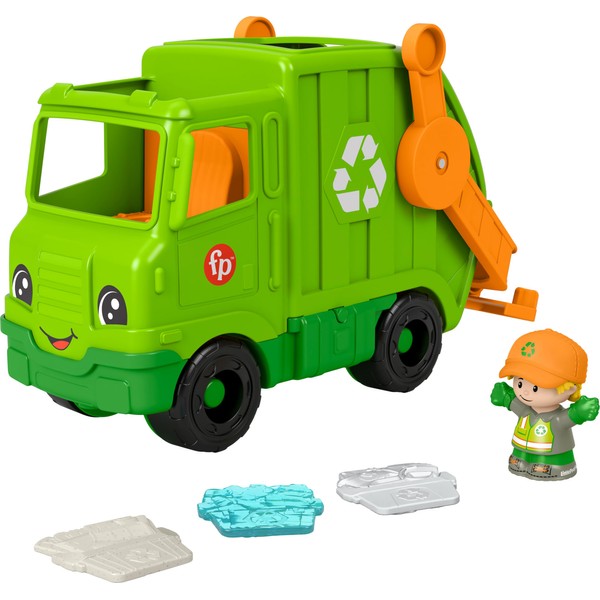 Fisher-Price Little People Musical Toddler Toy Recycling Truck Garbage Vehicle