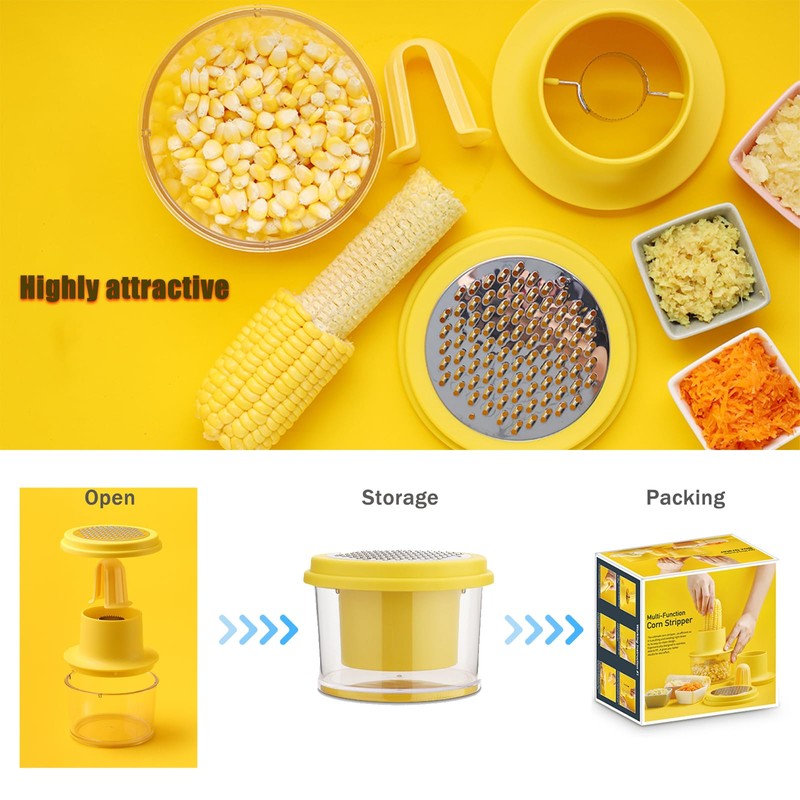 Corn Peeler Stripper for Corn on the Cob, Stainless Steel