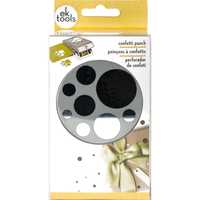 EK Success Large Punch-Confetti Dots, Other, Multicoloured, 3.81x8.25x15.87 cm