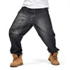 Veroders Men's Baggy Hip Hop Black Jeans- Loose Skateboard Pants