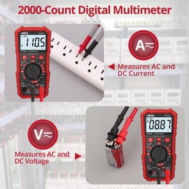 BINTA Digital Multimeter 2000 Counts with AC/DC Voltage, Ohm Volt Amp Meter Tests Live Wire, NCV, Temperature, Continuity, Diode Measuring for Automotive Home Industrial Electronic Testing