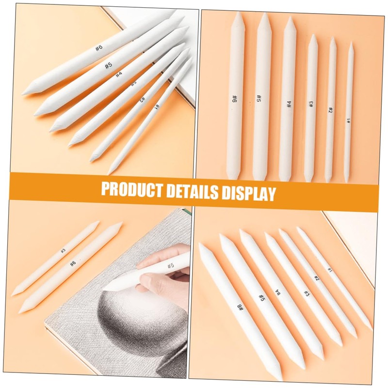 SHOWERORO 6pcs Chalk Pencils Drawing Pencils Highlight Chalk Erasers for