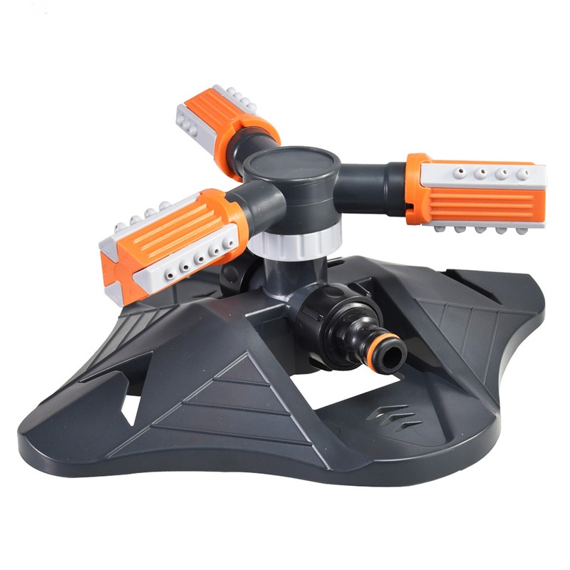 Lawn Sprinkler 3 Arm Nozzles 360° Auto Rotating Irrigation Water