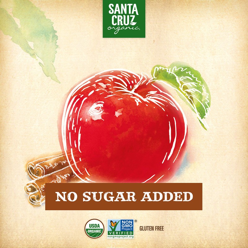 Santa Cruz Organic Cinnamon Apple Sauce Jars, 23oz (Pack of