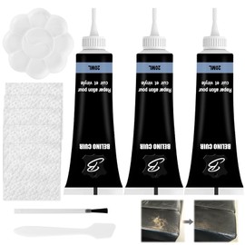 Leder Reparatur Set 3 Stück Leder Reparatur Set Schwarz Lederreparatur Creme Leder Kratzer Reparatur Paste Leder-Restaurator zum Restaurierung Risse von Sofas, Möbeln, Lederjacke, Bootssitz (Schwarz)