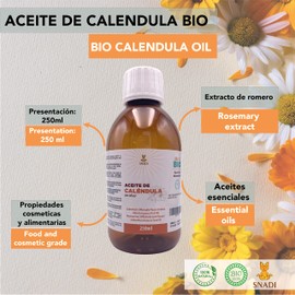 250ml - Macerated Organic Calendula Oil Calendula in Olive and Rosemary Extract, Antioxidant, Healing, Anti-inflammatory