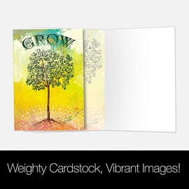 Tree-Free Greetings EcoNotes 12-Count Notecard Set With Envelopes, 4 x 6 Inches, Grow Themed Tree Art (66595)