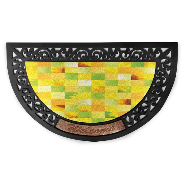 Lunarable Sunflower Doormat, Sunflower Patterns Yellow Blossom Sun Rays Autumn