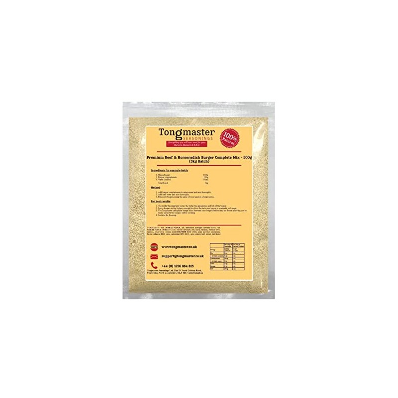 Premium Beef & Horseradish Burger Complete Mix - 500g (5kg