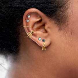 ESHIONER G23 Titanium Hypoallergenic Nose Ring Silver Gold Septum Piercing Helix Ring Cartilage Rings Tragus Conch Piercing Ring Shell Helix 16G Thickness 12 mm Nose Piercing Pack of 1, Non-precious