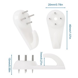 FKWKUW Pack of 50 White Picture Hooks No Drilling Picture Hooks for Nailing, Invisible Wall Hooks, Multifunctional Picture Hooks, Wall Hanger, No Drill Wall Nails for Pictures for Hanging Photo Frame,