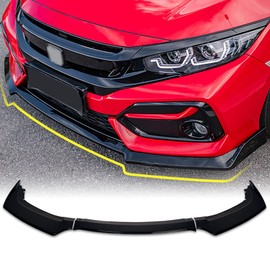 Archaic Front Lip Spoiler for Honda Civic 2017-2021, Bumper Lip Chin Spoiler for Civic Hatchback FK7 /Sedan SI/Coupe Si,Front Splitter (Gloss Black)