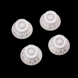 4x Universal LP top hat bell Style Guitar Speed Knobs,White/gold type
