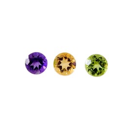 Myhealingworld Multi Stone AAA quality calibrated round 6 MM Brilliant Cut Loose gemstone Crystals Chakra Healing for making jewelry Mix Color Box Pack of 3 stone, (BOX 2 - (Amethyst 1, Citrine 1