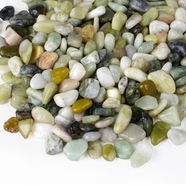 Rahato 10 lbs Jade Pebbles for Indoor Plants, 3/8" Plant Rocks for Pots Indoor, Decorative Small Stones for Plants, Bamboo,Vase, Succulent, Highly Polished Small River Rocks