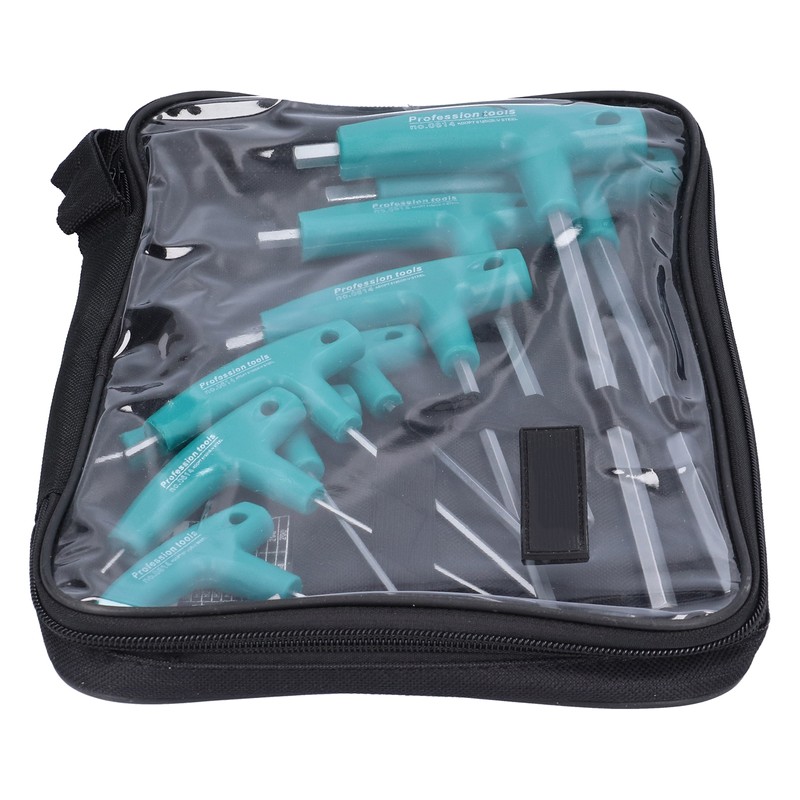 9Pcs Hex Wrench TShape Double Head NonSlip Handle Screw Tightening