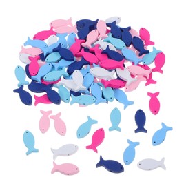 Gadpiparty 100pcs Creative Wooden Fish Decor Ocean Themed DIY Fish Shape Adornments for Unique Indoor Decoration for Home Parties and
