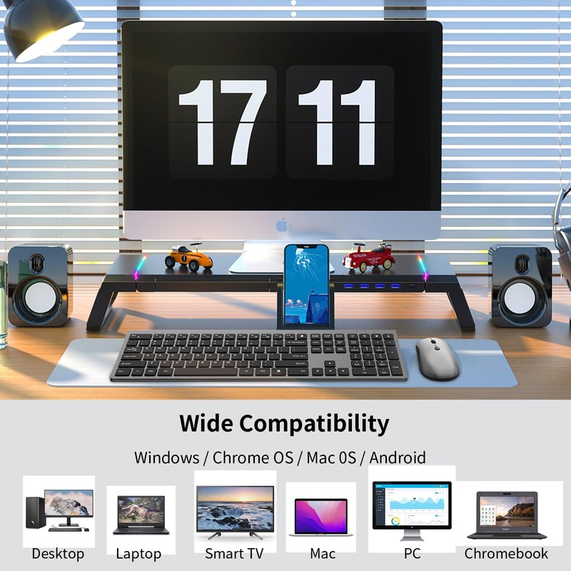 Wireless Mouse and Keyboard Combo, Silent Full-Size Computer Keyboard with