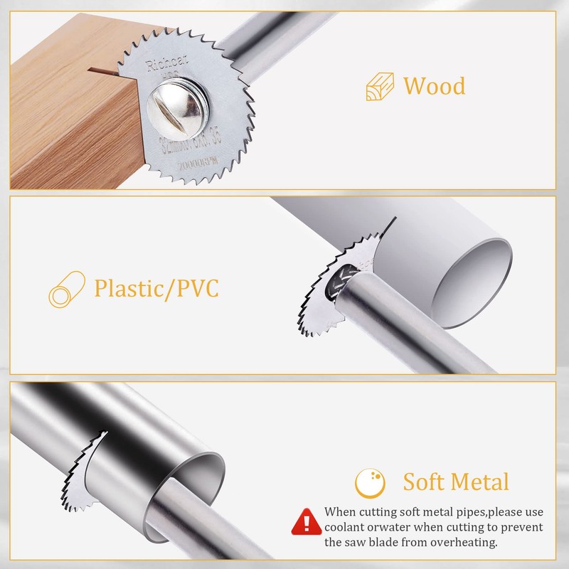 Richcat PVC Pipe Inside Cutter(4Pcs Saw Blades) with 1/4" Hex